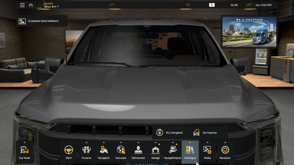 A Car Explorer a megvásárolható járművek áttekintését szolgálja, akárcsak a kamionoknál a Kamion böngésző. Ezeket az adatokat a honlap ATS / Referenciák / Személyautók / Ford menüpontjában is meg fogod találni.